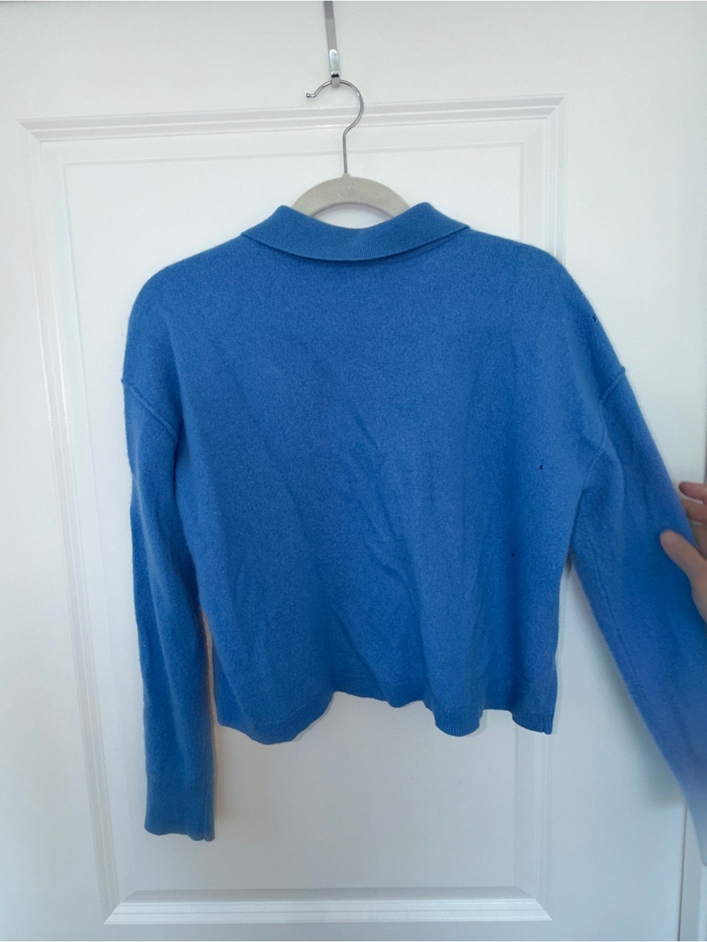 Anthropologie Pilcro 100% Cashmere Blue Polo Sweater XL - Picture 4 of 6